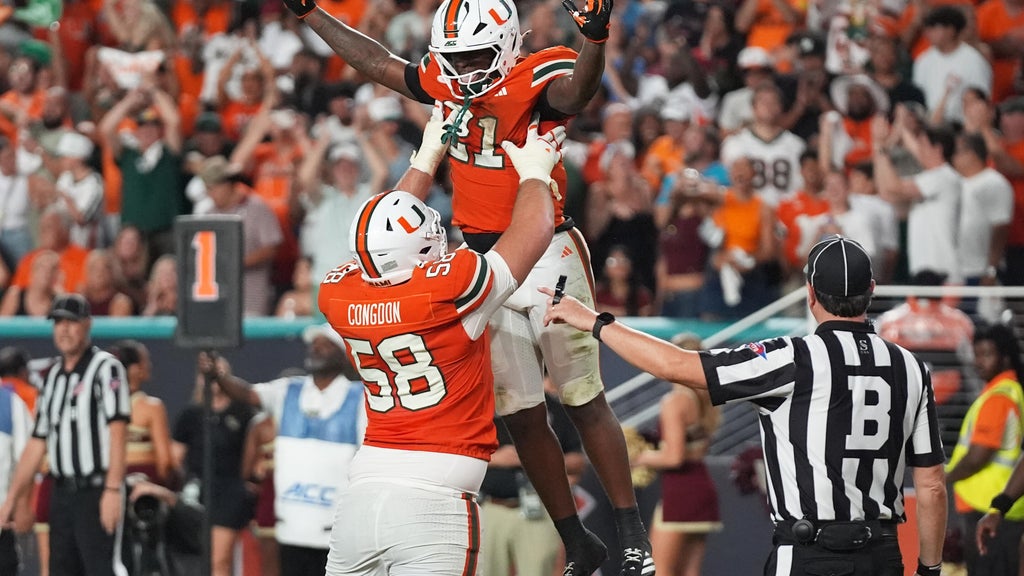 Miami is No. 1 in AP Top 25 for 1st time since '02, No. 2 BYU's ranking best since '84 title season — CBS Miami, Venice Technology news