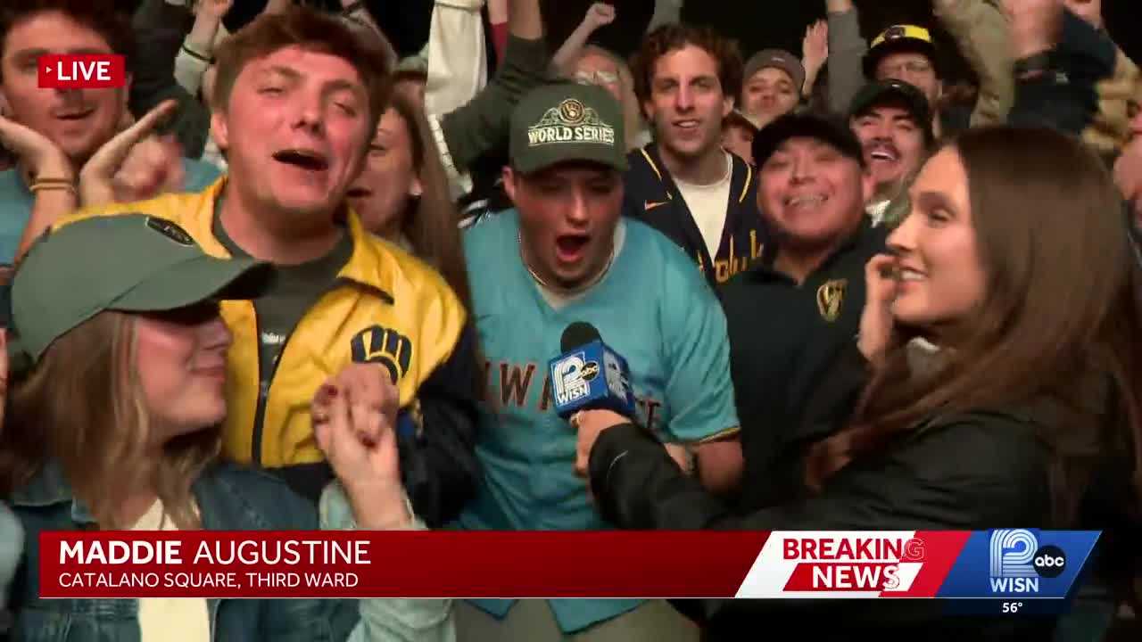 WATCH: Brewers fans react to winning Game 1 of the World Series — WISN 12 Milwaukee, Venice Sports news