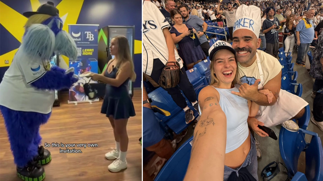 Tampa Bay Rays wedding: Bay Area couple invites Raymond to baseball-themed ceremony — FOX 13 Tampa Bay News, Venice Sports news