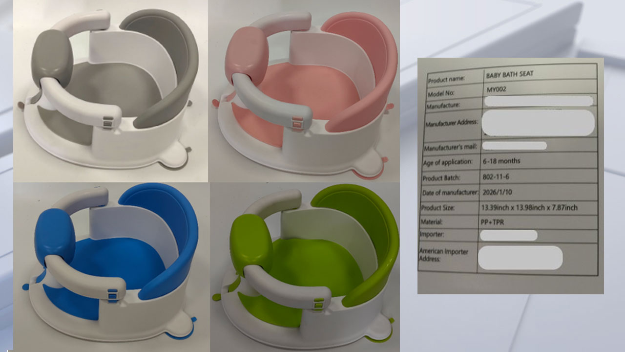 Baby bath seats sold on Amazon under recall for risk of serious injury, drowning — FOX 13 Tampa Bay News, Venice Government news