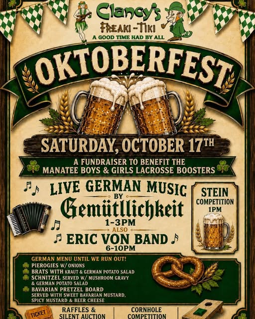 Clancy’s Oktoberfest Fundraiser Brings German Food, Live Music and Community Support to Bradenton — The Suncoast Post